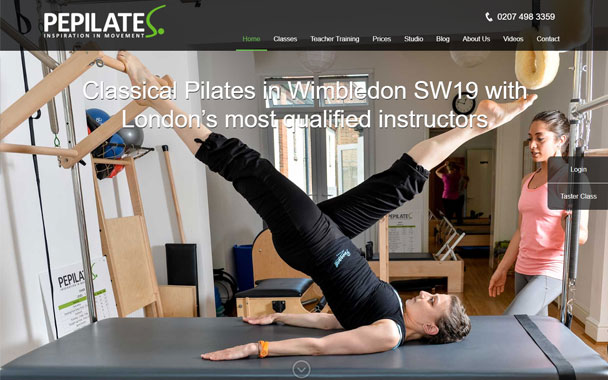 Pepilates website design