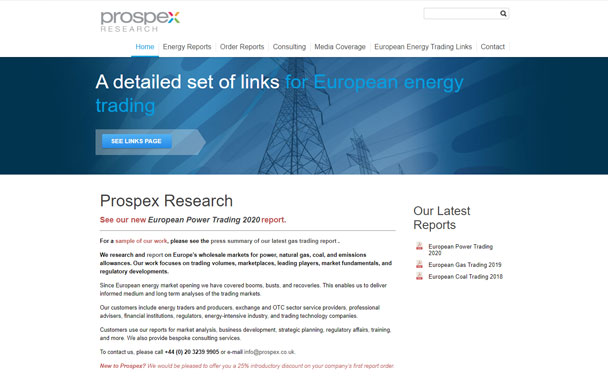 Prospex research website design